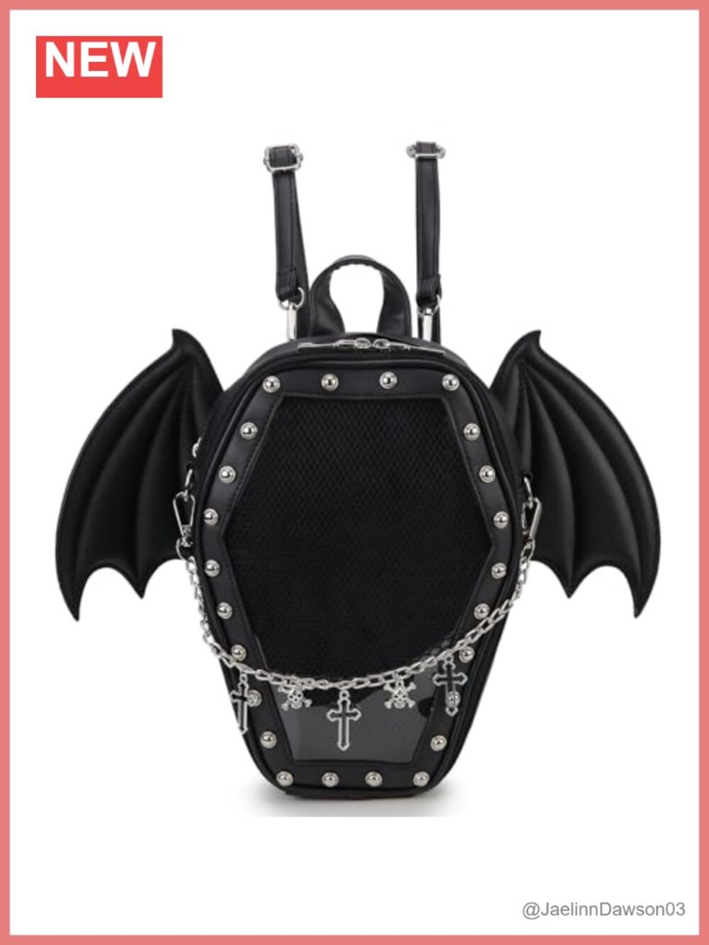 Coffin Ita Bag Backpack Vegan Leather Pin Display Crossbody Purse